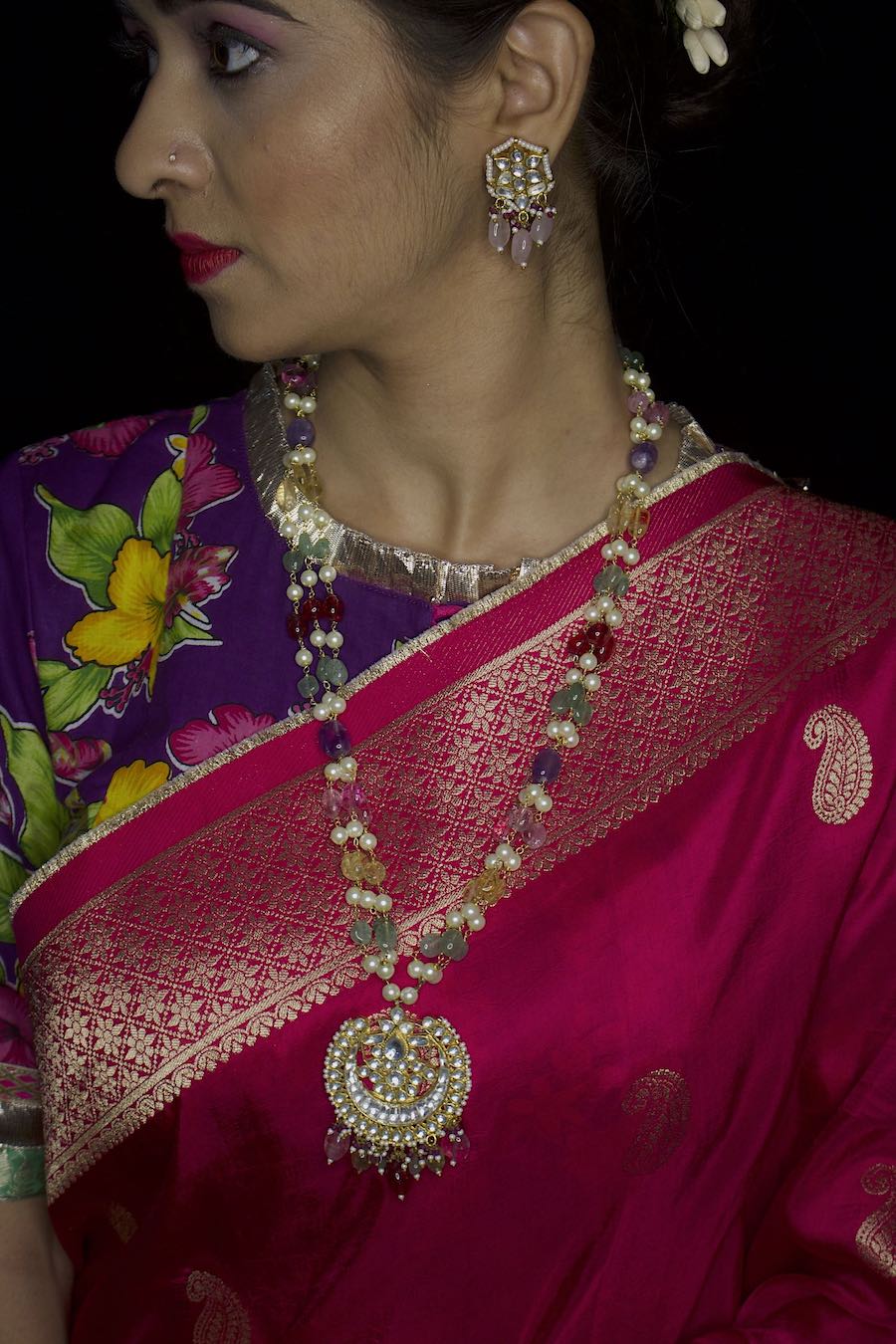 kundan long necklace