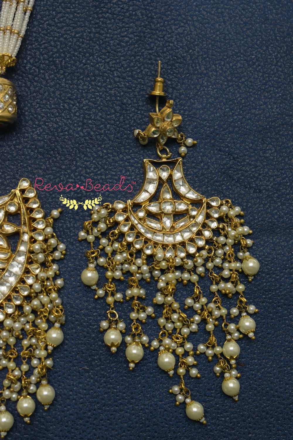 pearl kundan set