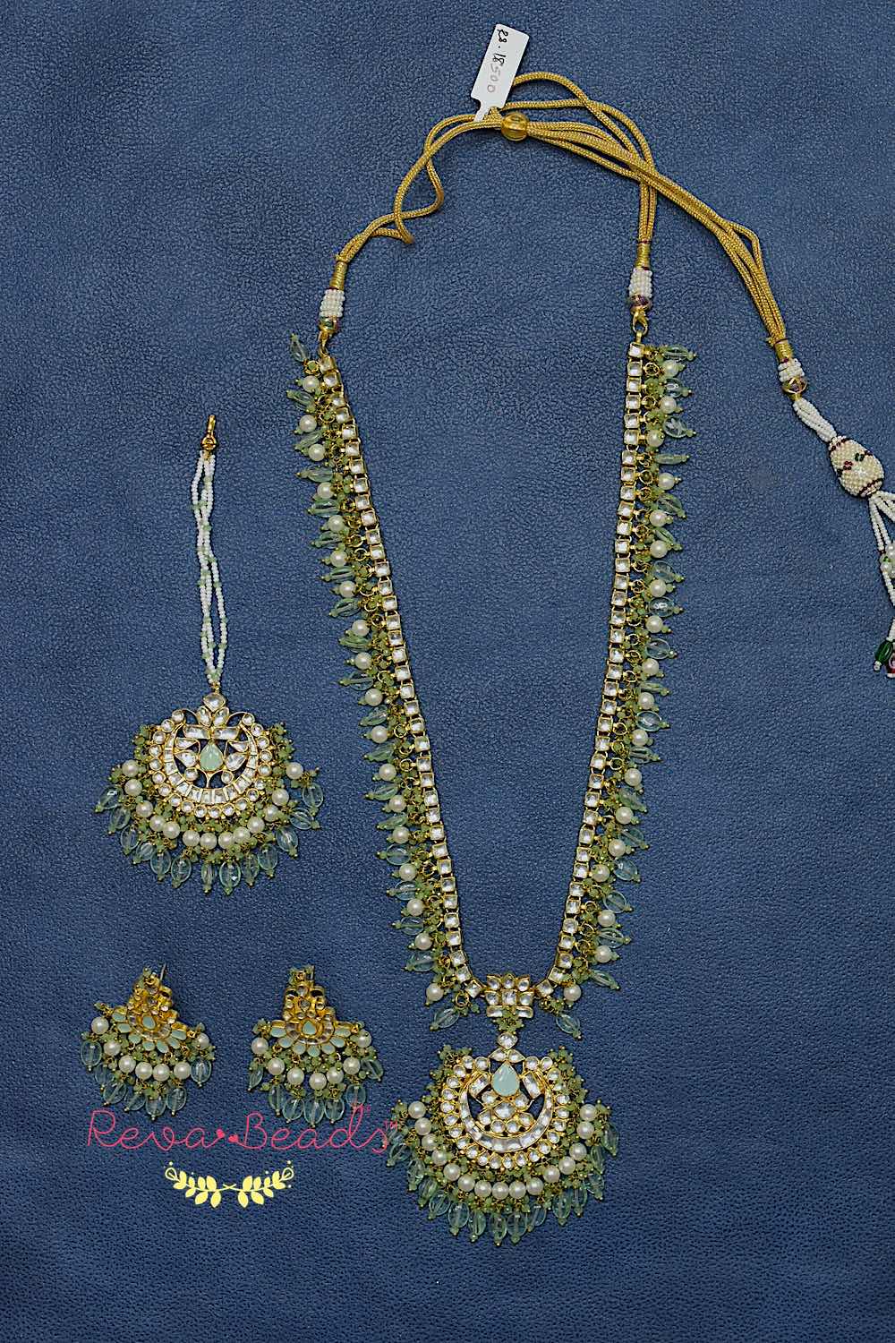 long necklace earrings tika set