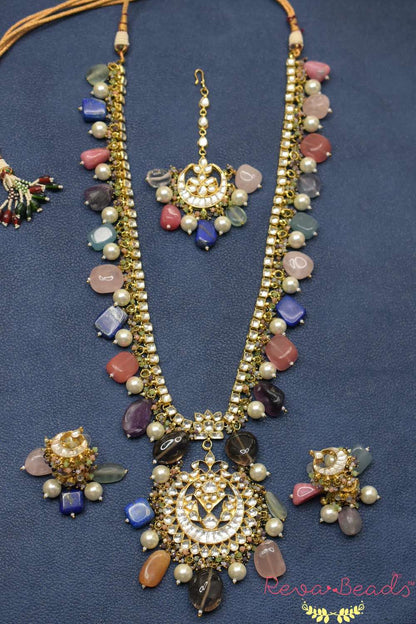 navratna long necklace