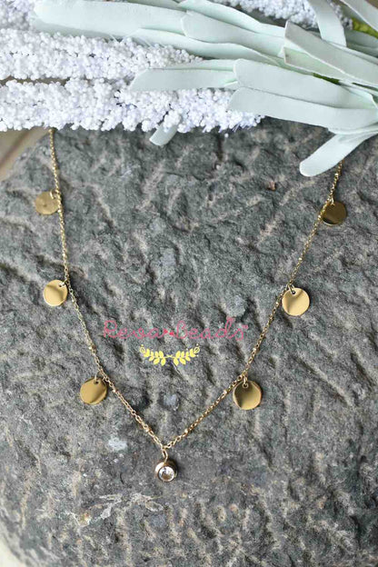 minimalist gold polish necklace 221008 – RevaBeads