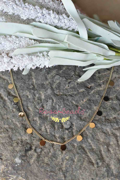 minimalist gold polish necklace 221000 – RevaBeads