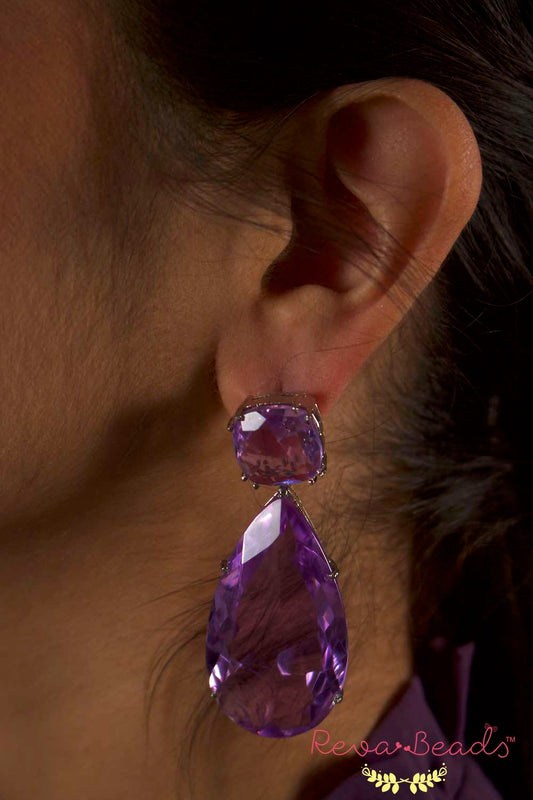 purple drop earrings