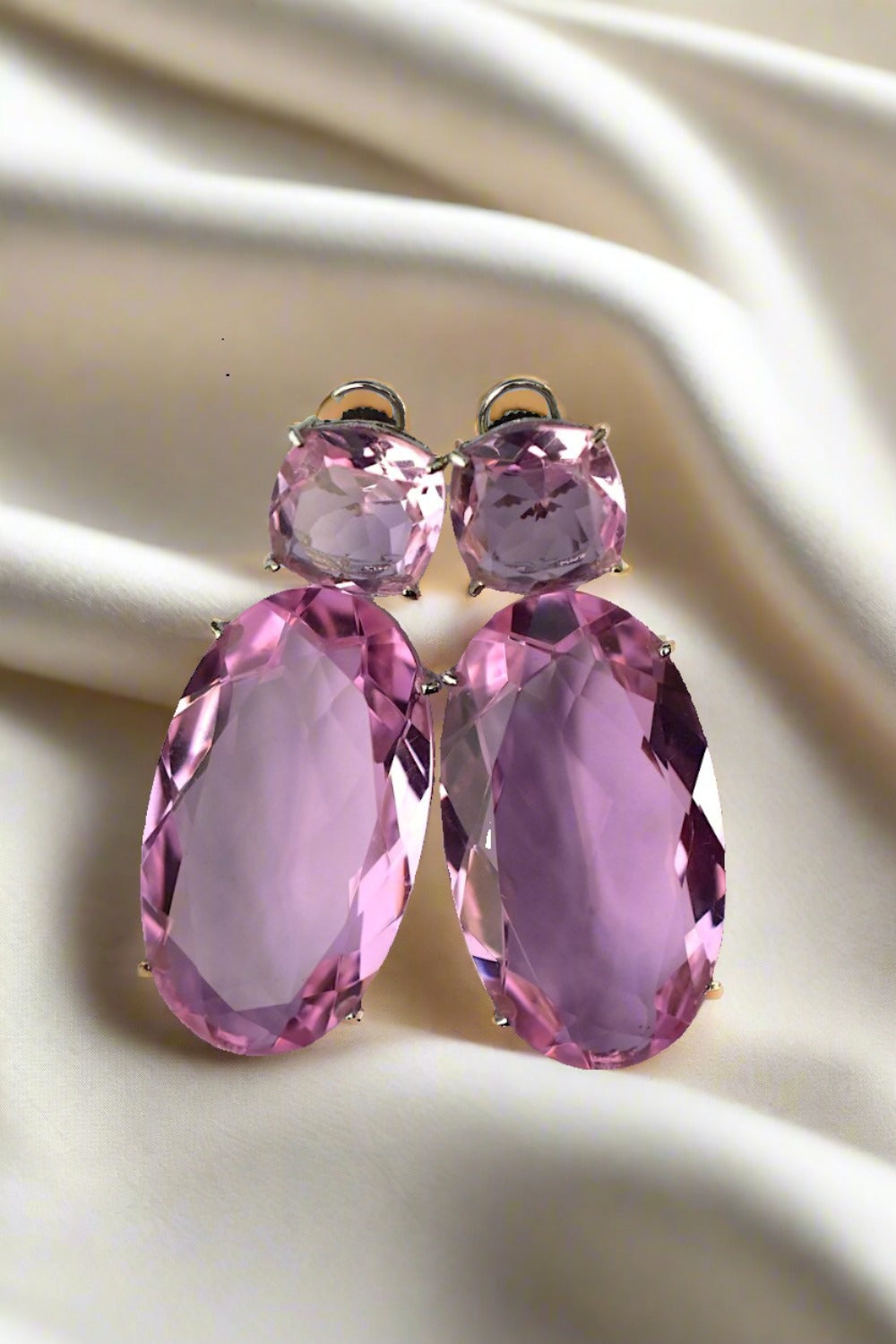 pink stone earrings