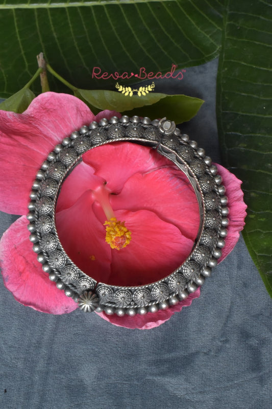 oxidised silver bangle