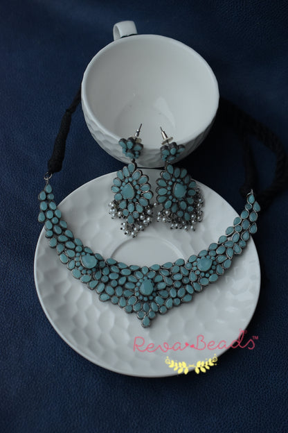 tribal choker necklace earrings set trchnes221232