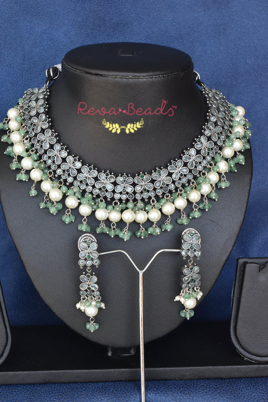 tribal choker necklace earrings set trchnes221233