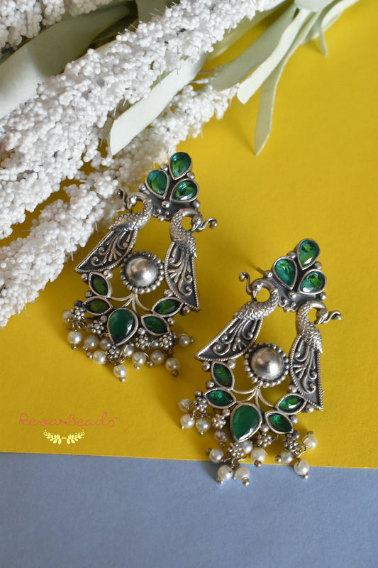 peacock earrings