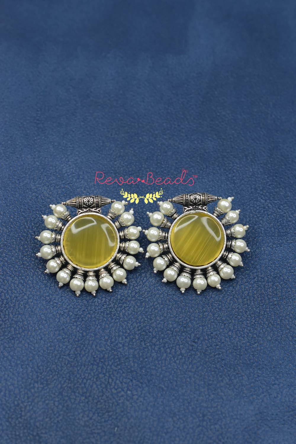 yellow pearl studs